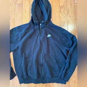 Nike Men's Sportswear Club Fleece Full-Zip Hoodie in Black LARGE